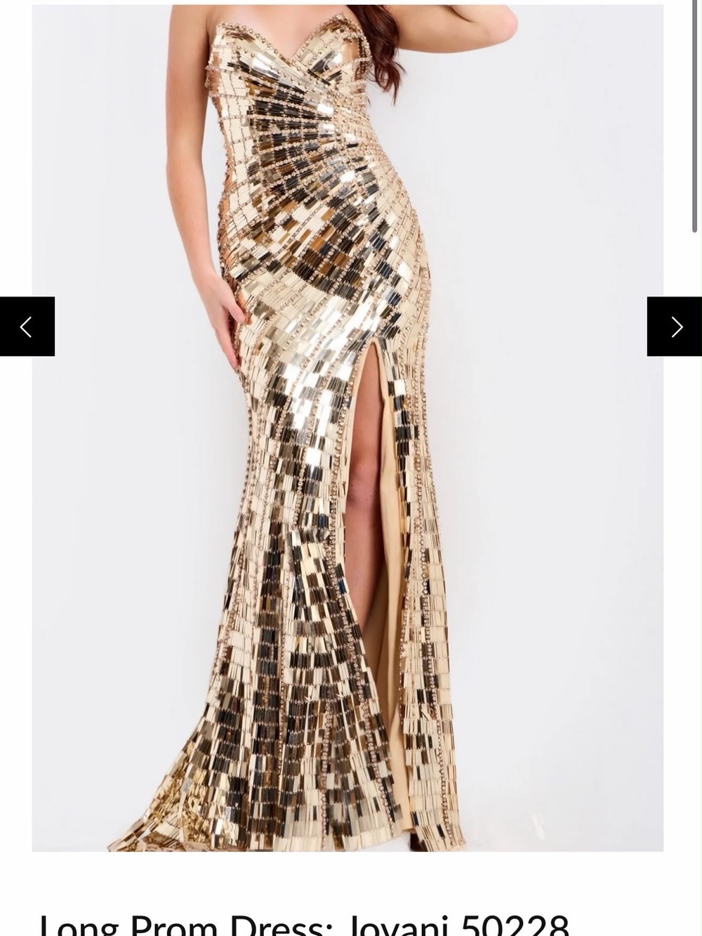 Jovani 50228 Beaded V-Neckline Strapless Fitted Prom & Pageant Dress